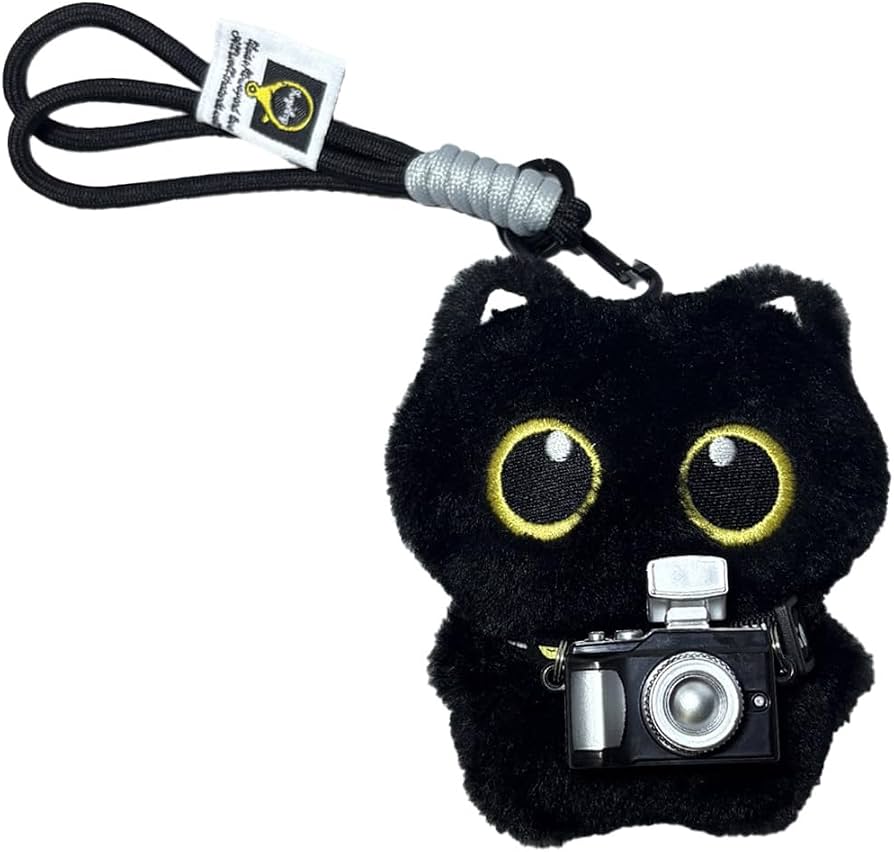 Black cat plush pendant