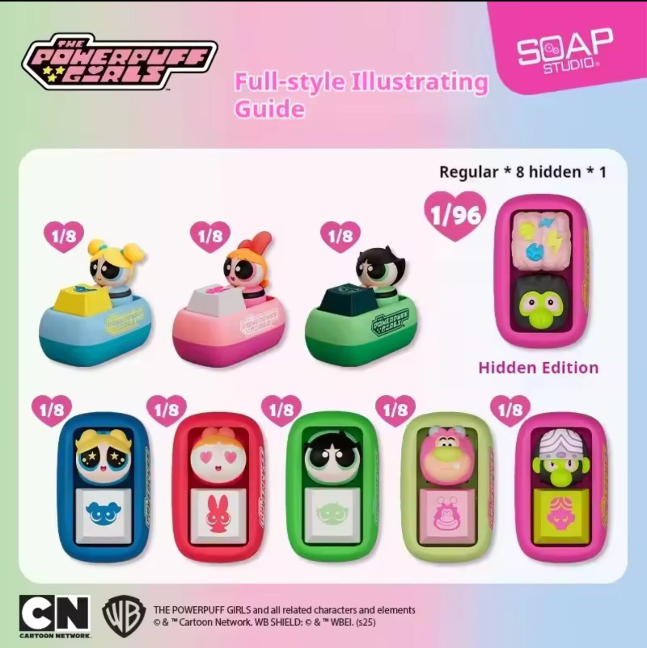 Powerpuff girls: Keyboard Key blind box (1 random)