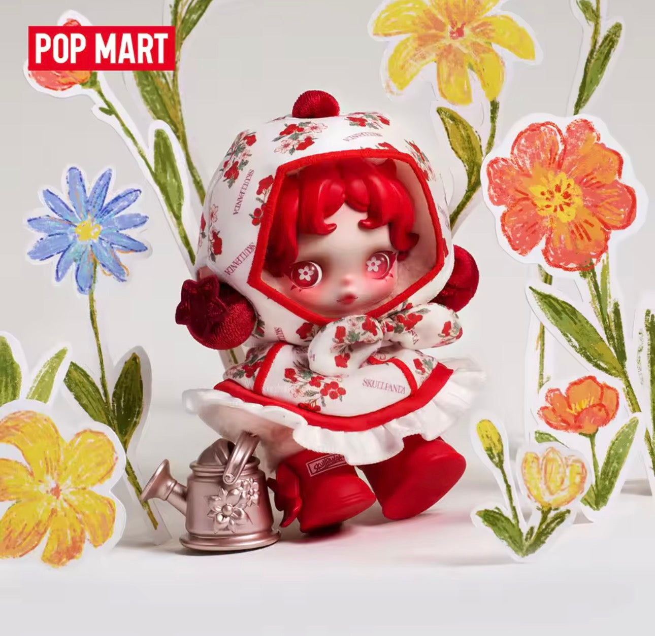 POP MART SKULLPANDA Amid Flowers Plush Doll Pendant