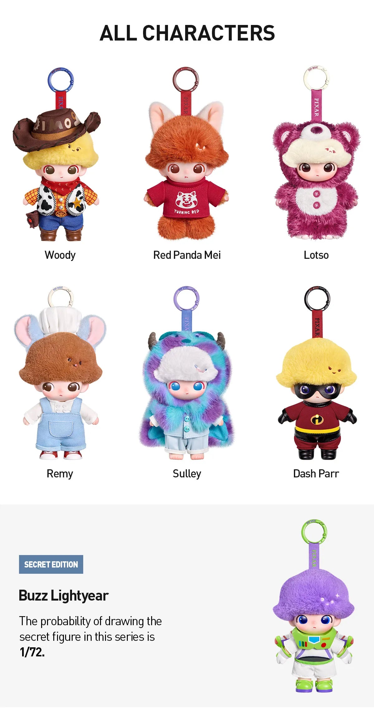 Dimoo Pixar plush blind box