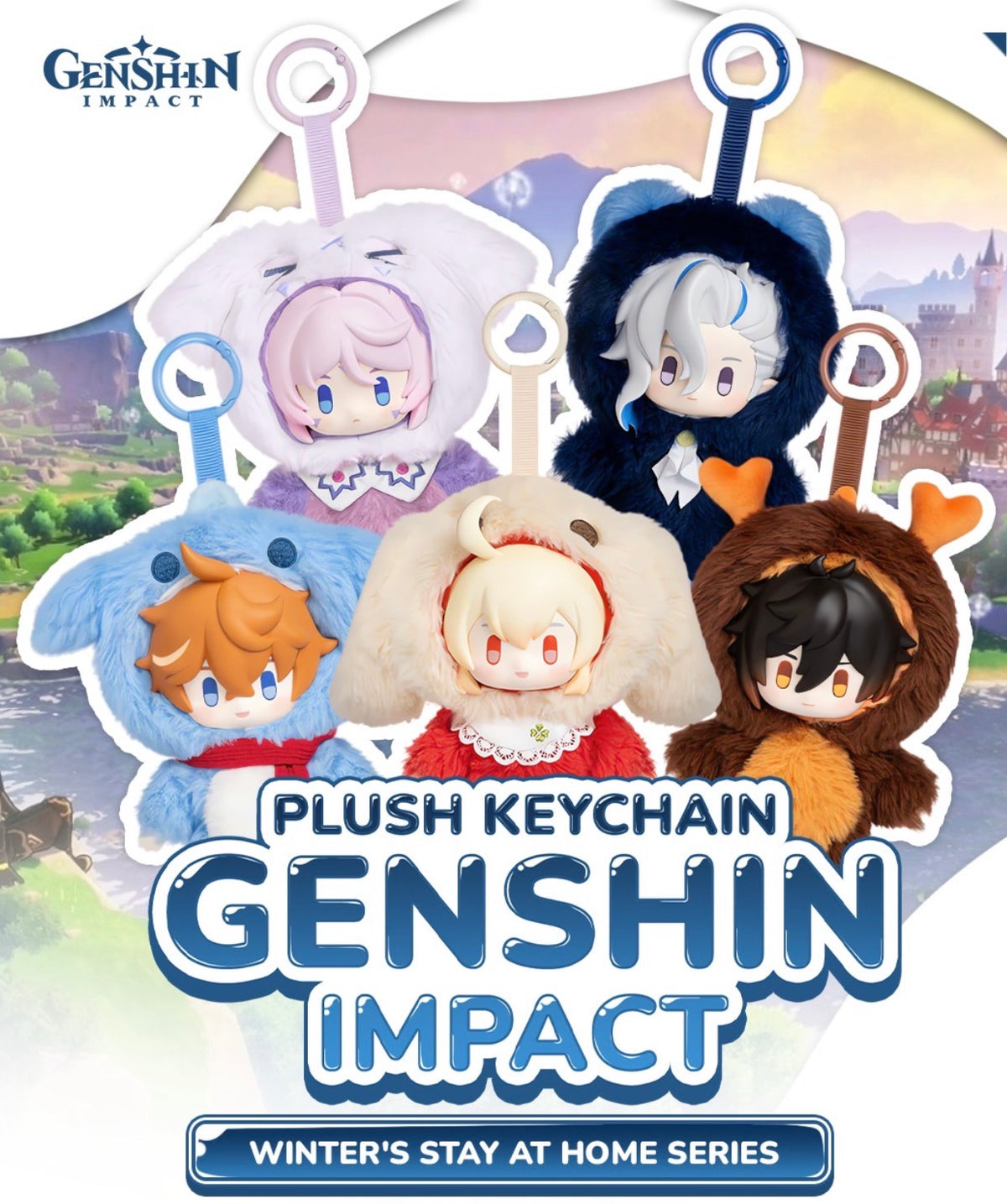 Genshin Impact: winter stay at home plush keychain series