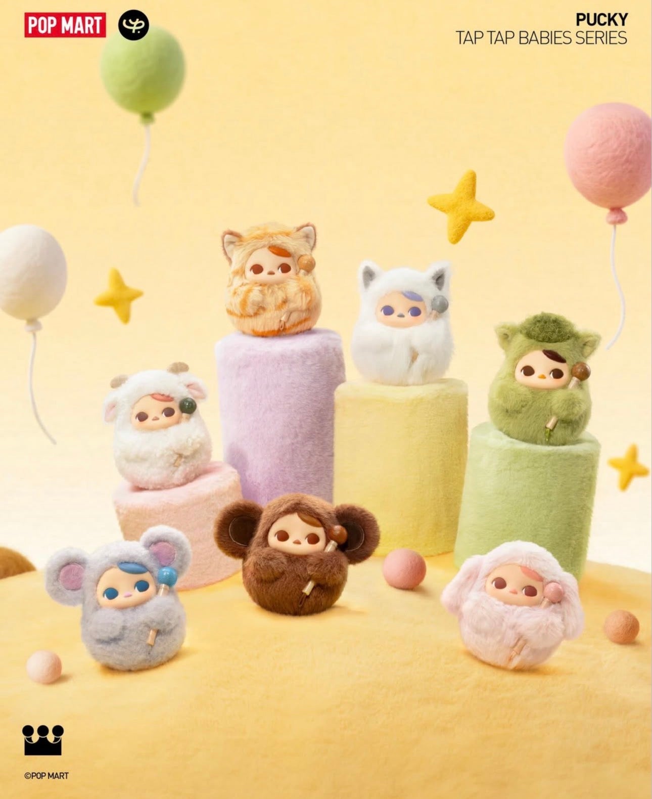 POP MART PUCKY Tap Tap Babies Series-Vinyl Plush Pendant Blind Box