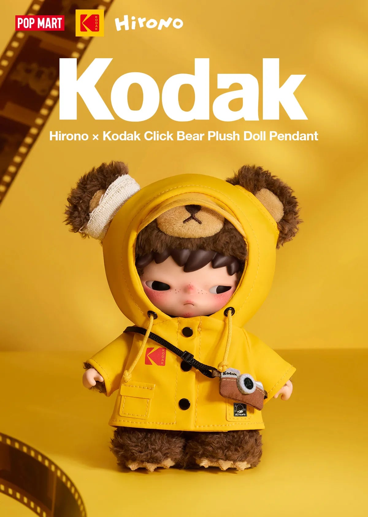 Hirono × Kodak Click Bear Plush Doll Pendant