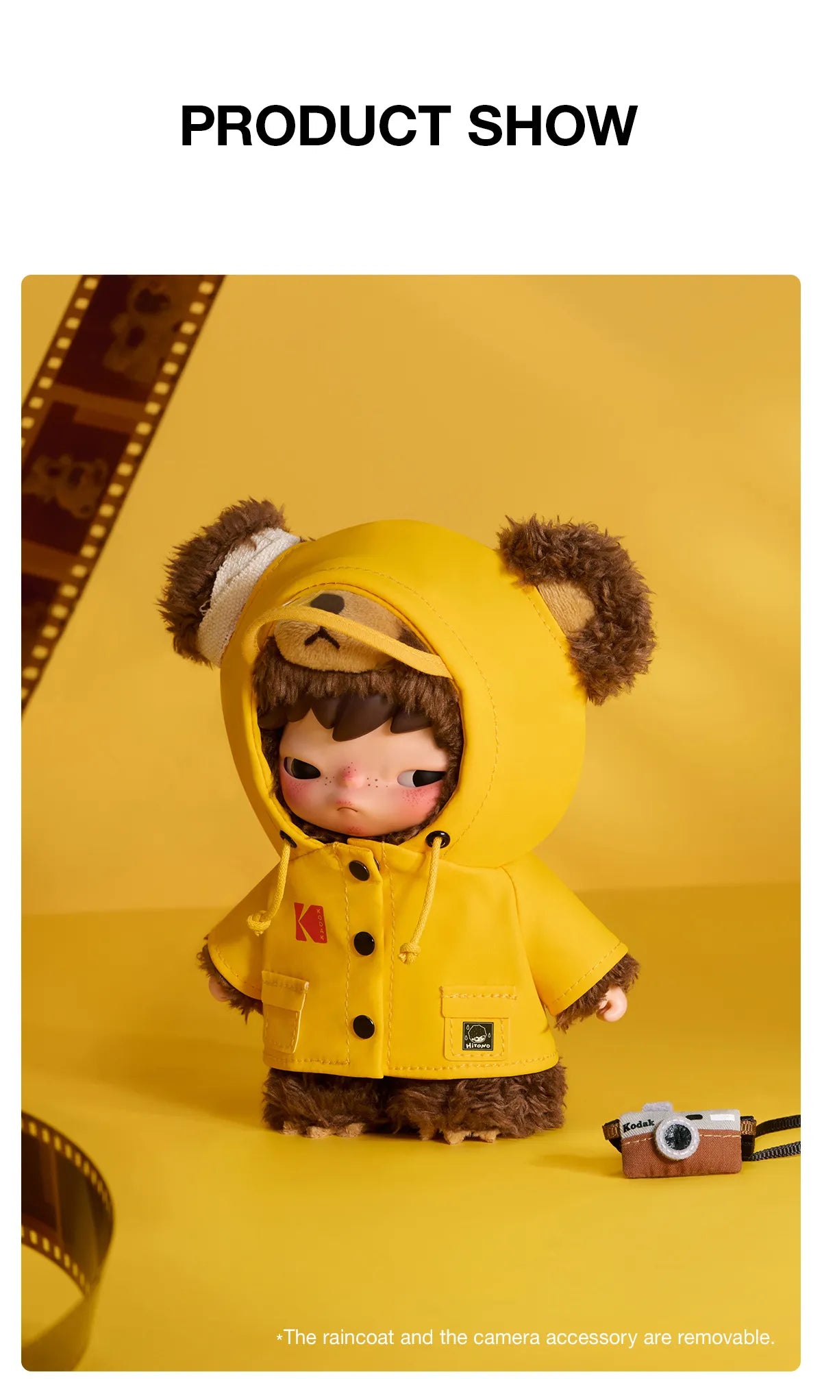 Hirono × Kodak Click Bear Plush Doll Pendant