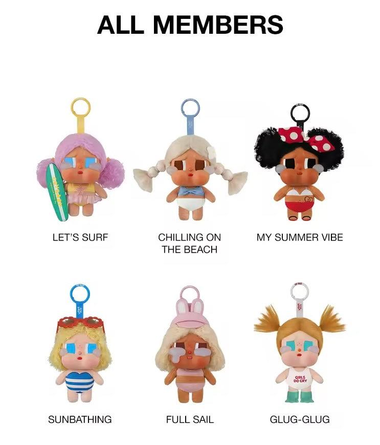 POP MART CRYBABY Vacation Mode On Series-Vinyl Plush Pendant Blind Box (1 Random)