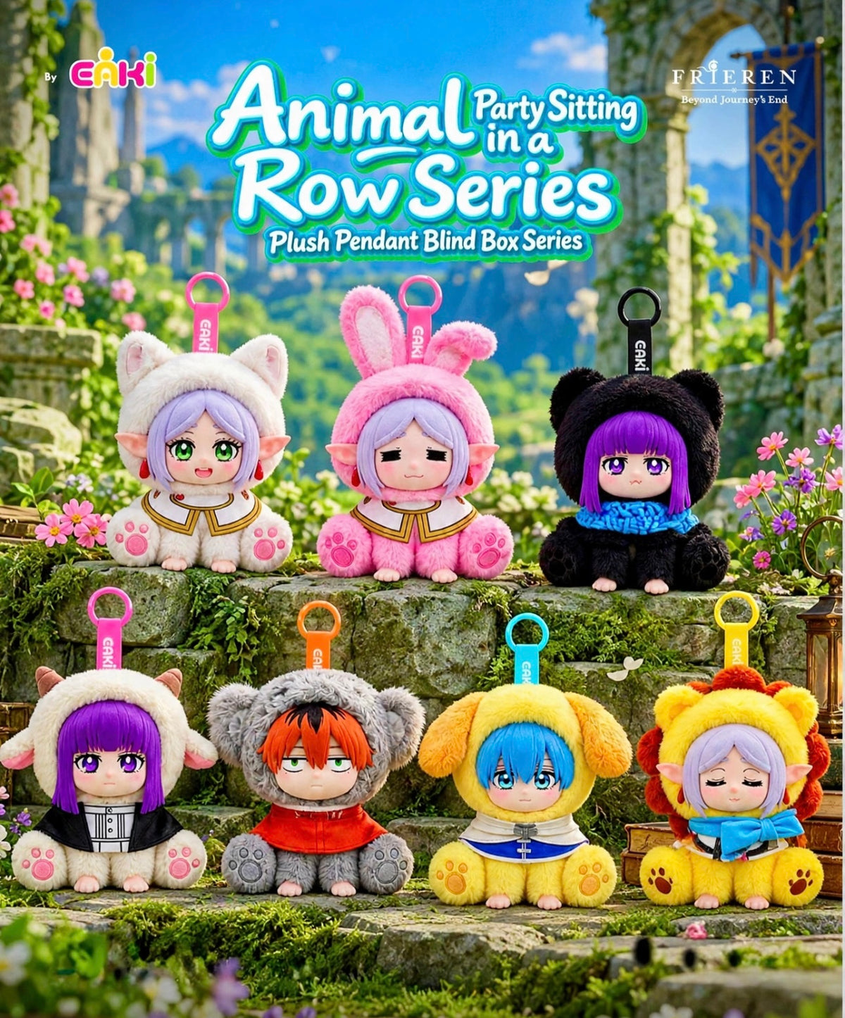 Frieren: Beyond Journey's End Animal Party Sitting in a Row Series Plush Blind Box