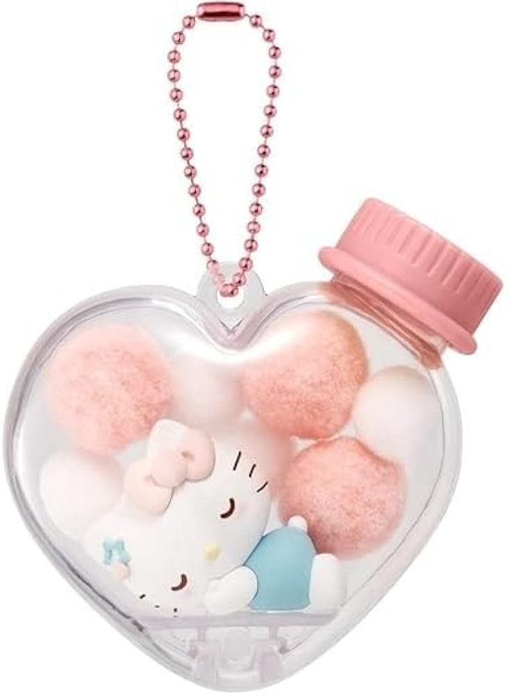 Fluffy Sanrio Characters Heart Jar Case Charm