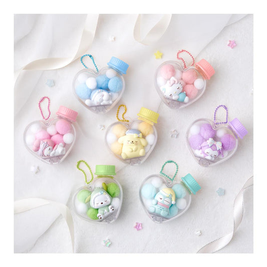 Fluffy Sanrio Characters Heart Jar Case Charm