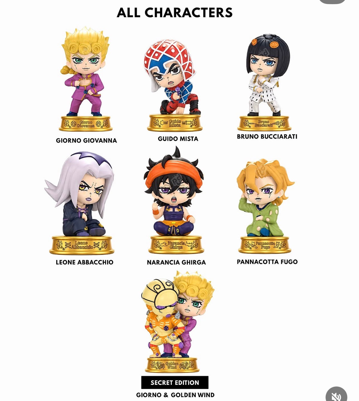 JoJo's Bizarre Adventure: Golden Wind – Stage Blind Box Figures