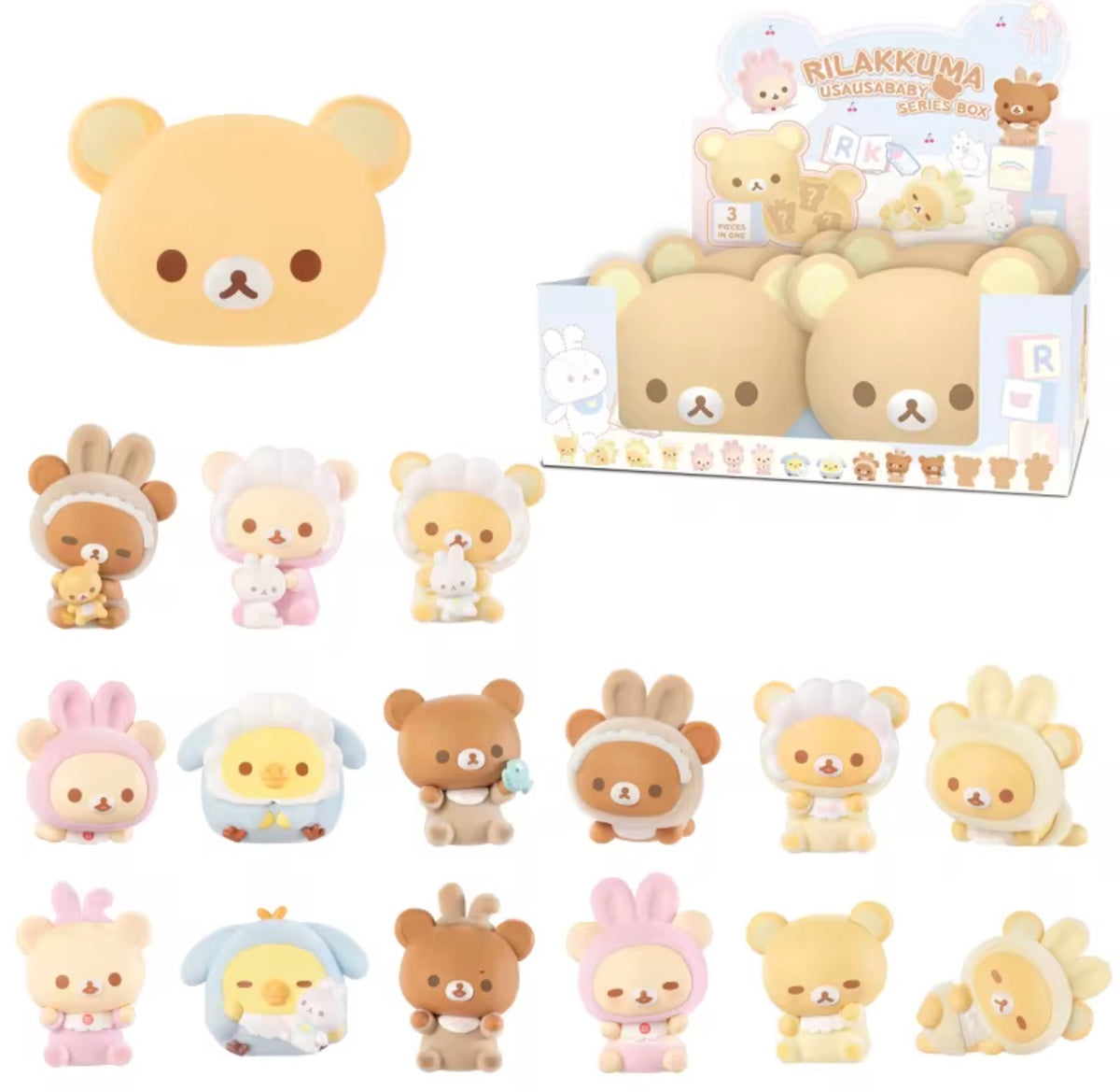 Rillakuma head figure blind box (3 figures in 1 box)