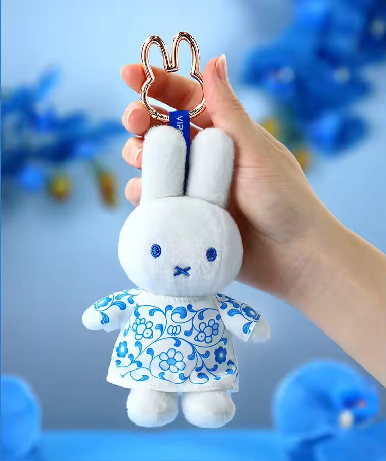 VIPO x Miffy Blue and White Porcelain Plush Keychain