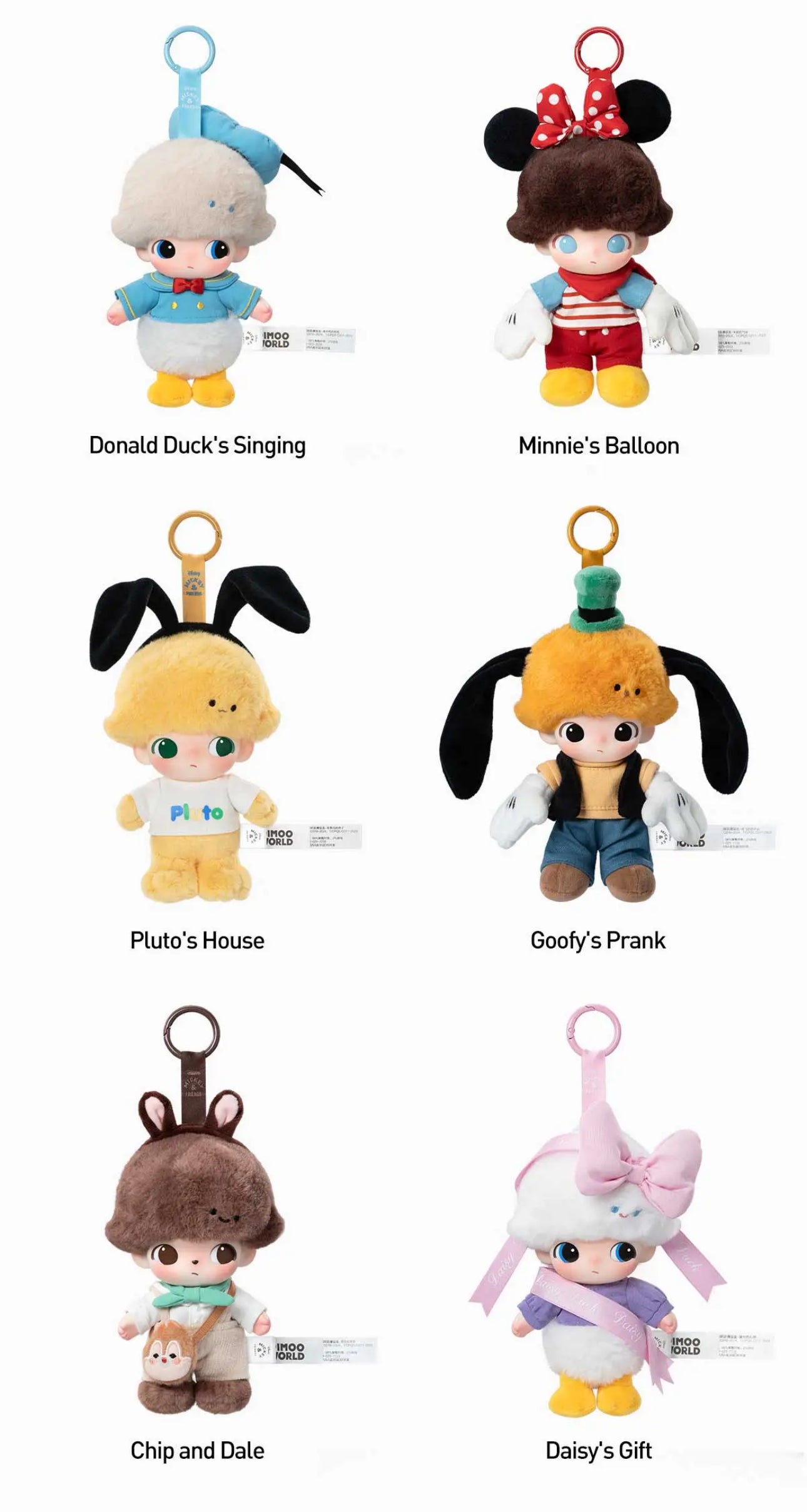 DIMOO WORLD X DISNEY Mickey SERIES-VINYL PLUSH KEYCHAIN BLIND BOX (1 Random)